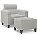 Poltrona Con Poggiapiedi Grigio Chiaro 60 Cm Tessuto Microfibra - Foto miniatura 1