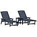 Set da Giardino  3 Pezzi Blu Navy HDPE, Lettino Prendisole  Blu Navy 53x162x98.5 cm HDPE, Tavolino da Giardino  Blu Navy 38x38x46 cm HDPE - Foto miniatura 1