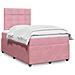 Giroletto a Molle con Materasso Rosa 120x190 cm in Velluto - Foto miniatura 2