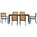 Set da Pranzo per Giardino 7 pcs Nero e Legno 190 x 90 x 75 cm - Foto miniatura 7