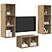 Set mobile TV rovere artigianale 37 x 37 x 107 cm - Foto miniatura 3