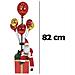 Babbo Natale Con Palloncini Rosso E Oro Decorazione Addobbo Natalizio 82 Cm - Foto miniatura 2