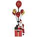 Babbo Natale Con Palloncini Rosso E Oro Decorazione Addobbo Natalizio 82 Cm - Foto miniatura 3