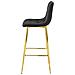 KODA Sgabello Velluto Nero Gambe Dorate Design Moderno x4 - Foto miniatura 4