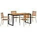 Set da Pranzo per Giardino 5 pcs Beige e Marrone polyrattan - Foto miniatura 1