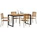 Set da Pranzo per Giardino 5 pcs Beige e Marrone polyrattan - Foto miniatura 3