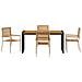 Set da Pranzo per Giardino 5 pcs Beige e Marrone polyrattan - Foto miniatura 7