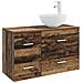 Set di mobili per il bagno 2 pcs Legno antico - Foto miniatura 1