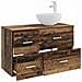 Set di mobili per il bagno 2 pcs Legno antico - Foto miniatura 2