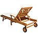 Lettino da sole 1-persona Marrone e Crema Legno di teak solido - Foto miniatura 6