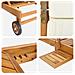 Lettino da sole 1-persona Marrone e Crema Legno di teak solido - Foto miniatura 7