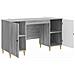 Scrivania Grigio Sonoma 142,5 x 50 x 75 cm Legno ingegnerizzato - Foto miniatura 3