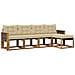 Set di divani da esterno con cuscino 5 pcs Naturale e Beige - Foto miniatura 1