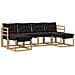 Set di divani da esterno con cuscino 6 pcs Bianco e Nero - Foto miniatura 1