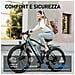 Bicicletta Elettrica 26"" E-Bike GT900 Shimano 21 Velocità Batteria 36V13Ah 250W 25KM /H Autononomia 30-60km Blu - Foto miniatura 7