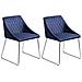 Set Di 2 Sedie Da Pranzo In Velluto Blu Navy Arcata - Foto miniatura 23