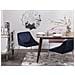 Set Di 2 Sedie Da Pranzo In Velluto Blu Navy Arcata - Foto miniatura 2