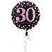 Amscan - Palloncino Alluminio Happy Birthday 30 Anni Nero E Fucsia - Foto miniatura 1