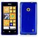 Custodia Compatibile Con Nokia Lumia 525 In Blu - Coperchio Protettivo In Silicone Tpu Flessibile Con Design Spazzolato - Foto miniatura 4