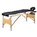Lettino da Massaggio Pieghevole a 3 Sezioni Legno Nero e Beige - Foto miniatura 1