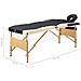 Lettino da Massaggio Pieghevole a 3 Sezioni Legno Nero e Beige - Foto miniatura 9