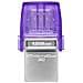 Chiavetta USB 128 GB Data Traveler Micro Duo 3C Interfaccia USB 3.2 Gen 1 Colore Acciaio Inossidabile /Porpora - Foto miniatura 1