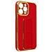 Cover Iphone 13 Pro Max Silicone Flashy Cavalletto Pieghevole Magnetico Rossa - Foto miniatura 1