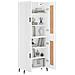 Credenza Bianca 69,5x34x180 Cm In Legno Multistrato - Foto miniatura 3