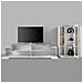 Parete Attrezzata Mirko, Set Salotto Porta Tv, Mobile Soggiorno Multiuso, 100% Made In Italy, Cm 280x45h121, Bianco Lucido E Acero - Foto miniatura 4