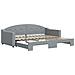 Divano Letto Con Letto Estraibile Grigio Chiaro 90x200 Tessuto - Foto miniatura 2