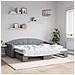 Divano Letto Con Letto Estraibile Grigio Chiaro 90x200 Tessuto - Foto miniatura 1