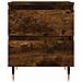 Comodino Rovere Fumo 40x35x50 Cm In Legno Multistrato - Foto miniatura 2