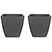 Set Di 2 Vasi Polvere Di Pietra Grigio Scuro 34 X 34 X 34 Cm Zeli - Foto miniatura 3