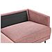 Divano Angolare 2 Posti Breda Tessuto Rosa Lato Destro - Foto miniatura 2