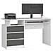 Scrivania CLP, 3 cassetti, 135x60x77 cm, Colore Bianco e Grigio Grafite - Foto miniatura 1