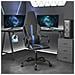 Sedia Da Gaming Massaggiante Blu E Nero In Similpelle - Foto miniatura 1