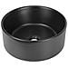 Lavabo Da Appoggio Ceramica Nero Tondo Arredo Bagno Lavandino 41x41x16,5 Cm - Foto miniatura 1