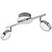 Spot Moderno Salto In Acciaio Cromo 2 Luci Led 5,4w 3000k Ip20 - Foto miniatura 1