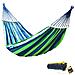 Amaca Da Giardino In Legno Singola Colorata Sacca Cotone Campeggio Tenda Tessuto - Foto miniatura 2
