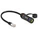 Cavo da RJ45 maschio a RJ45 femmina Cat. 6A da incasso con filettatura M20 e custodia IP68 antipolvere e impermeabile 25 cm nero - Foto miniatura 1