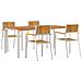 Set da Pranzo da Giardino in Legno Massello di Acacia da 5 Pezzi,  Tavolo da Pranzo all'aperto 180x90x75 cm in Legno Massello di Acacia,  Sedie da Giardino impilabili 4 pz in Legno Massello di Acacia e Metallo - Foto miniatura 1