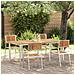 Set da Pranzo da Giardino in Legno Massello di Acacia da 5 Pezzi,  Tavolo da Pranzo all'aperto 180x90x75 cm in Legno Massello di Acacia,  Sedie da Giardino impilabili 4 pz in Legno Massello di Acacia e Metallo - Foto miniatura 2