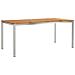 Set da Pranzo da Giardino in Legno Massello di Acacia da 5 Pezzi,  Tavolo da Pranzo all'aperto 180x90x75 cm in Legno Massello di Acacia,  Sedie da Giardino impilabili 4 pz in Legno Massello di Acacia e Metallo - Foto miniatura 4
