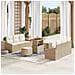 Set divano da giardino 9 pezzi con cuscini Beige Polirattan Acacia, Divano da giardino 2 posti con cuscini Beige Polirattan, Set da pranzo da giardino 3 pezzi con cuscini Beige Polirattan Acacia - Foto miniatura 2