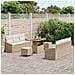 Set divano da giardino 9 pezzi con cuscini Beige Polirattan Acacia, Divano da giardino 2 posti con cuscini Beige Polirattan, Set da pranzo da giardino 3 pezzi con cuscini Beige Polirattan Acacia - Foto miniatura 3