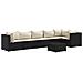 Set Salotto da Giardino con Cuscini 7pz Nero Polyrattan - Foto miniatura 1