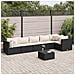 Set Salotto da Giardino con Cuscini 7pz Nero Polyrattan - Foto miniatura 2