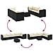 Set Salotto da Giardino con Cuscini 7pz Nero Polyrattan - Foto miniatura 6