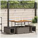 Set da Pranzo da Giardino 3 Pezzi con Cuscini Grigio in Polyrattan e Acacia - Foto miniatura 2