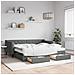 Divano Letto Estraibile Cassetti Grigio Scuro 90x190cm Tessuto - Foto miniatura 2